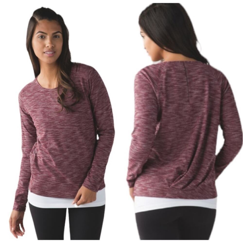 Lululemon & Go City Pullover Heathered Bordeaux Drama Size 6 Thumbholes